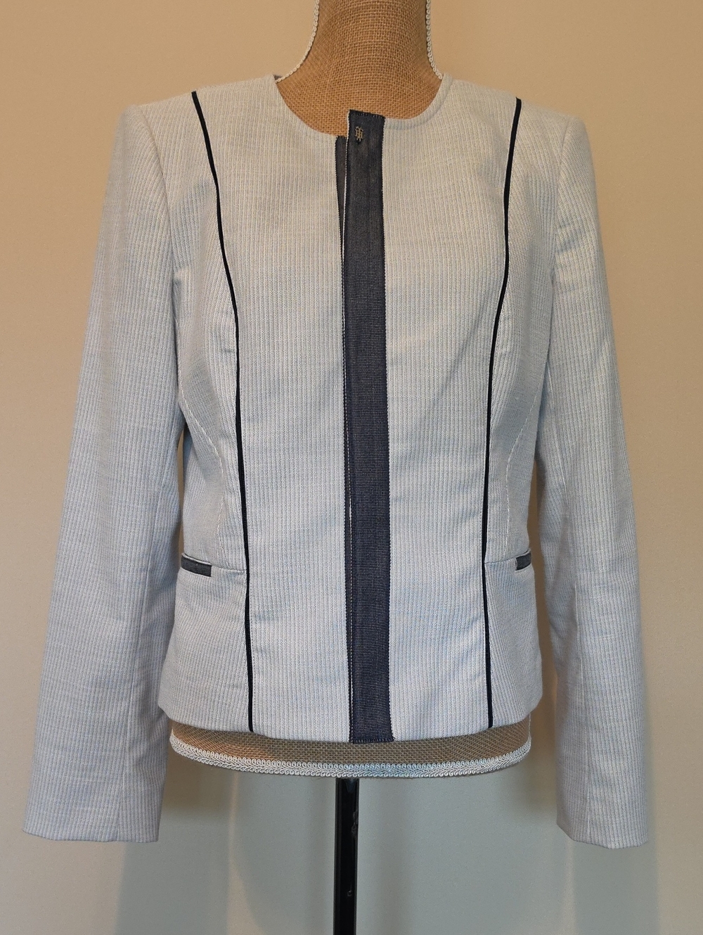 Tommy Hilfiger Light Blue Jacket with Navy Trim